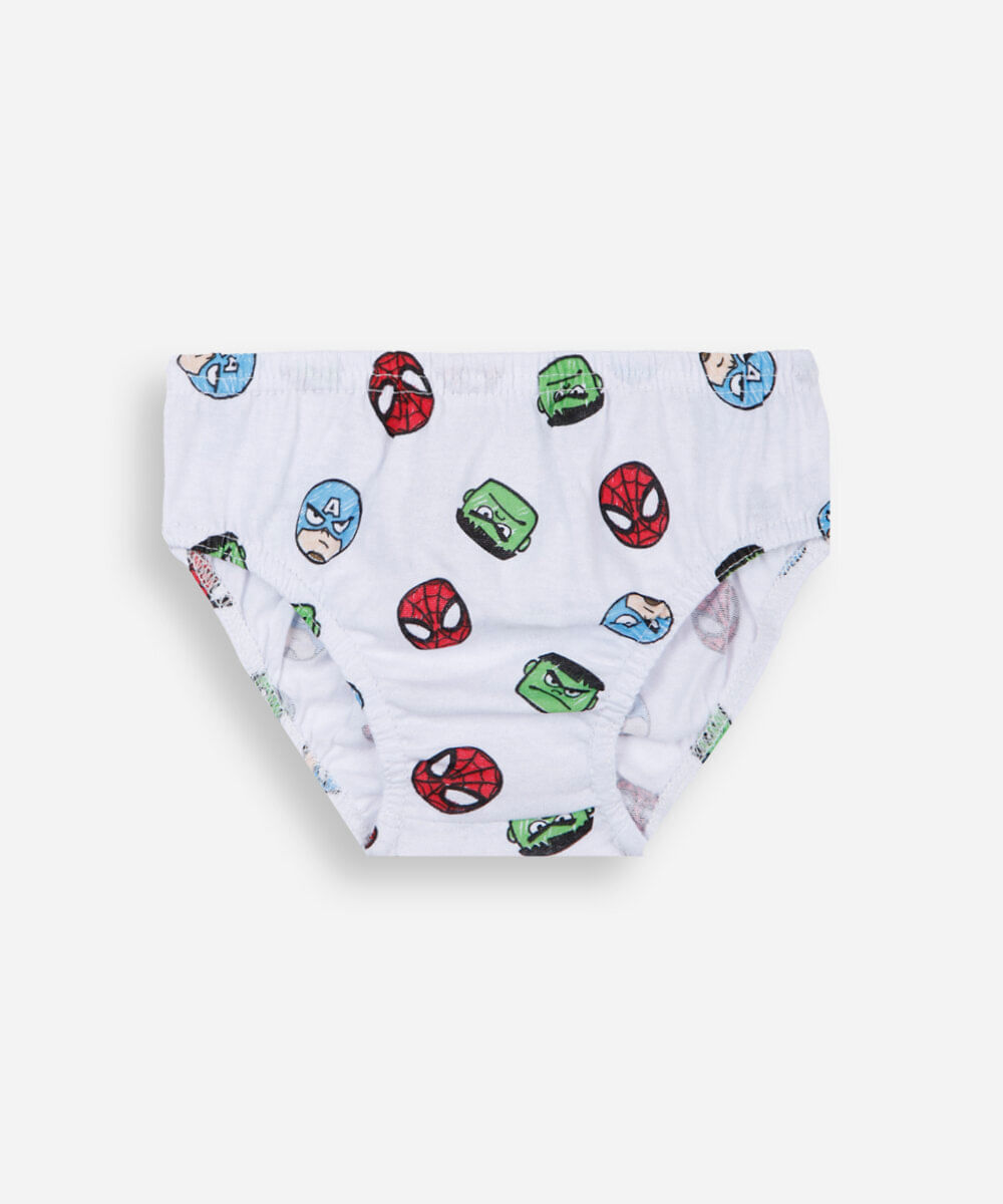 kit de 5 cuecas slip infantil de algodão os vingadores colorido