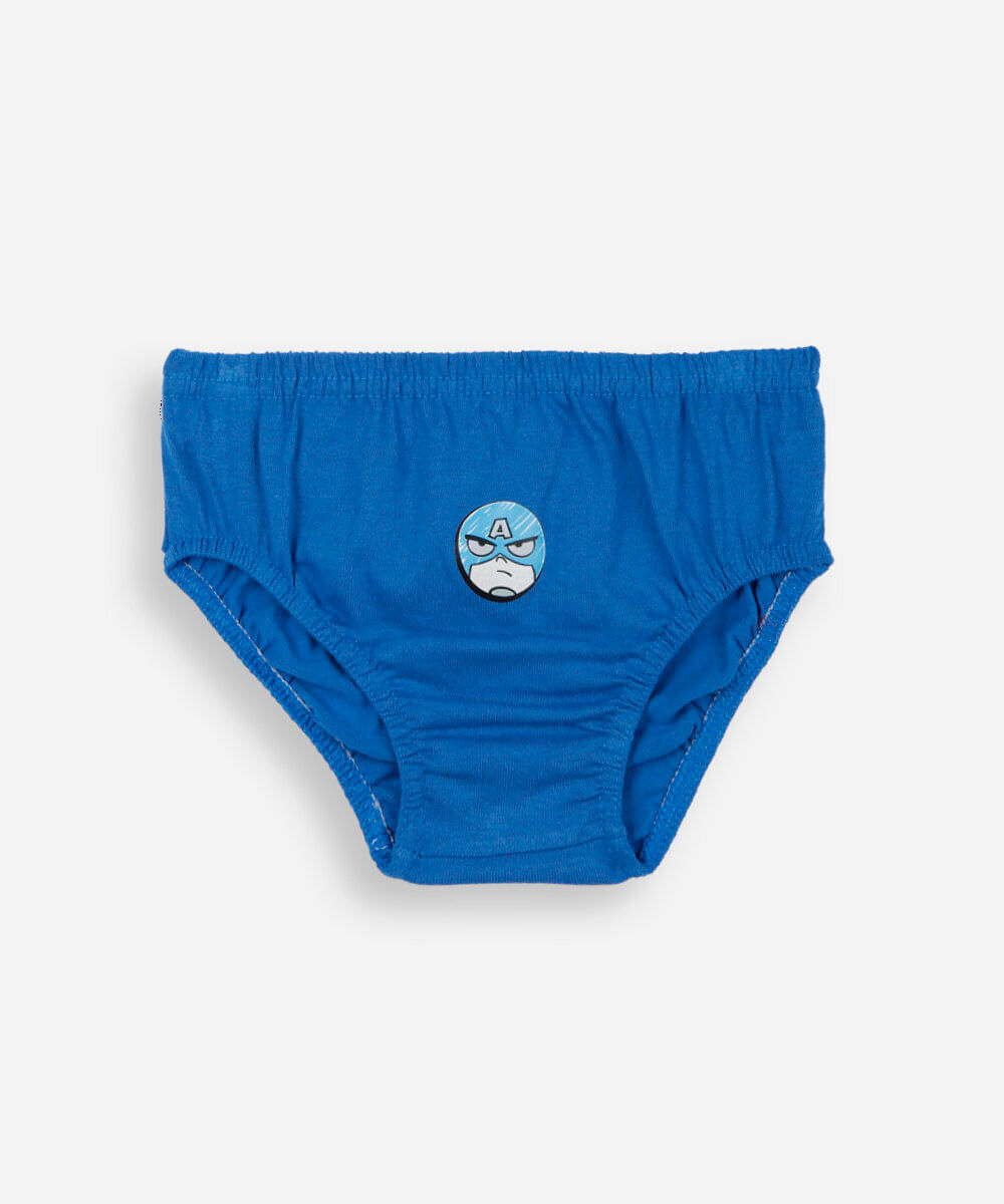 kit de 5 cuecas slip infantil de algodão os vingadores colorido