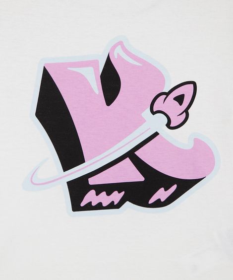 camiseta infantil de algodão manga curta dos rosa off white