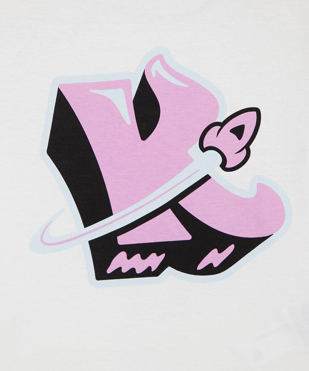 camiseta infantil de algodão manga curta dos rosa off white
