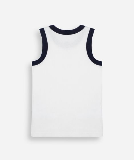 regata infantil de algodão com bordado floral off white