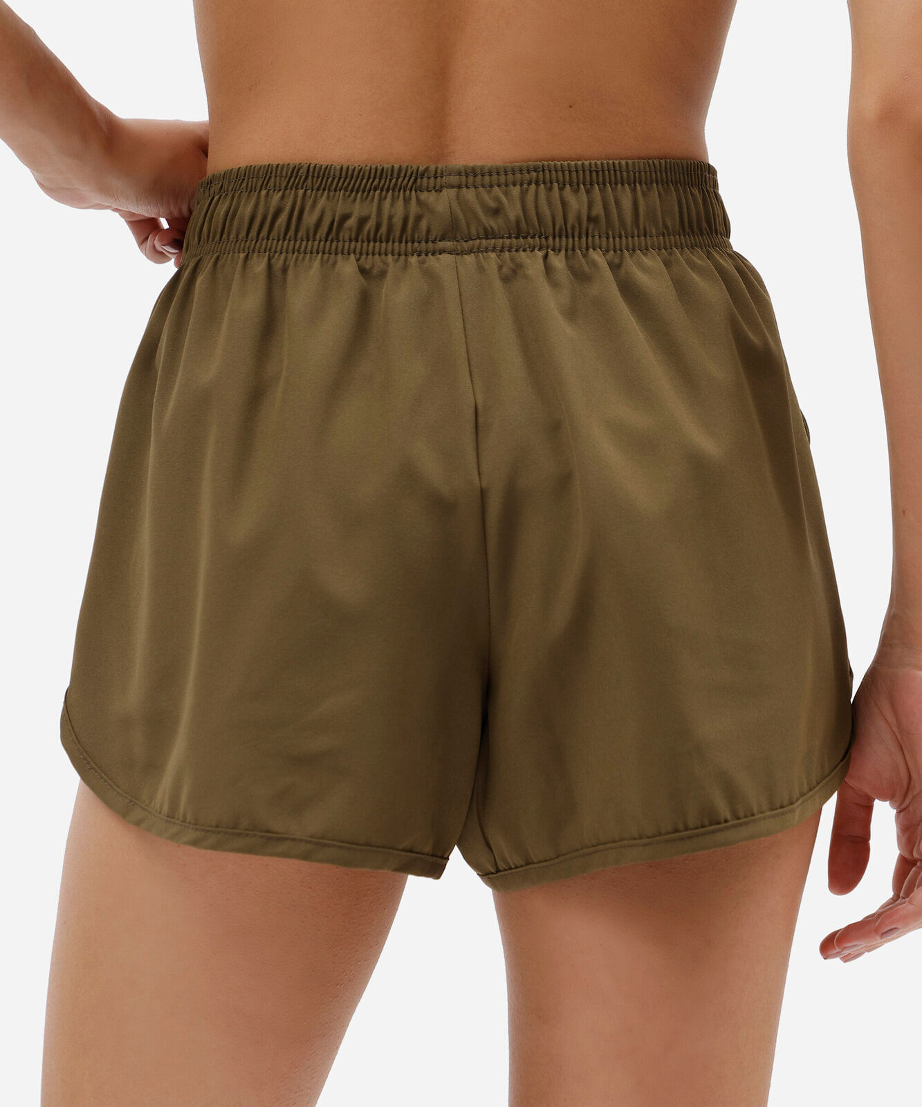 short esportivo feminino com cós elástico verde