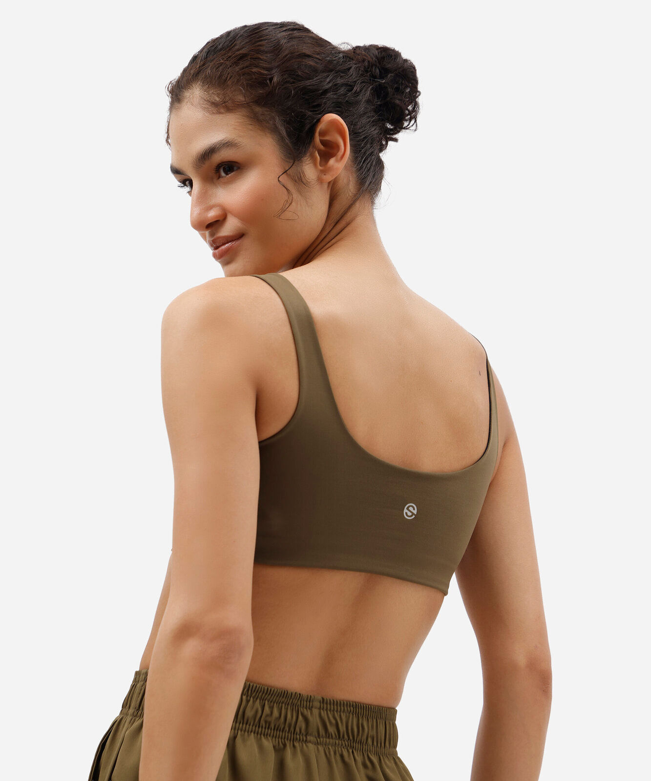 top feminino esportivo de poliamida verde