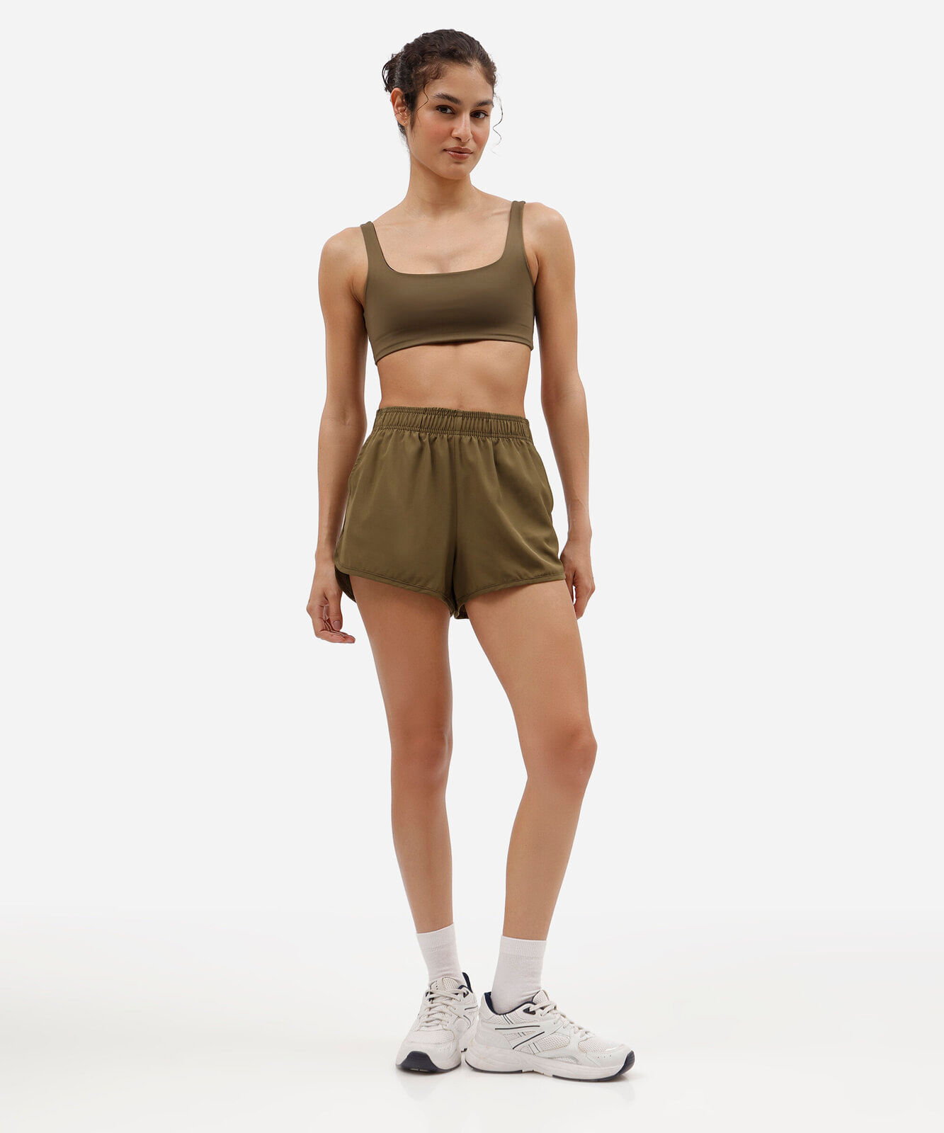 top feminino esportivo de poliamida verde