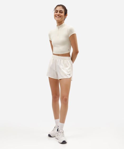 short running feminino esportivo off white