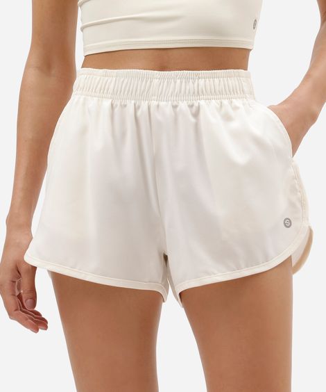 short running feminino esportivo off white