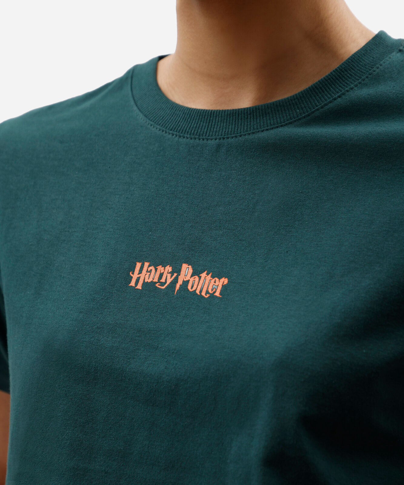 camiseta feminina de algodão manga curta harry potter verde