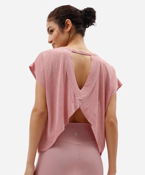 blusa feminina esportiva com recorte rosa