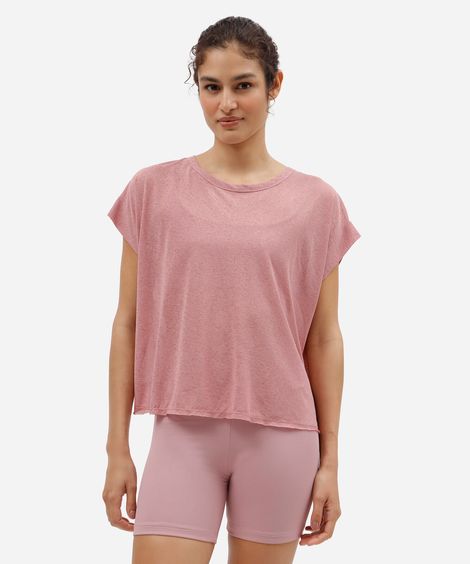 blusa feminina esportiva com recorte rosa