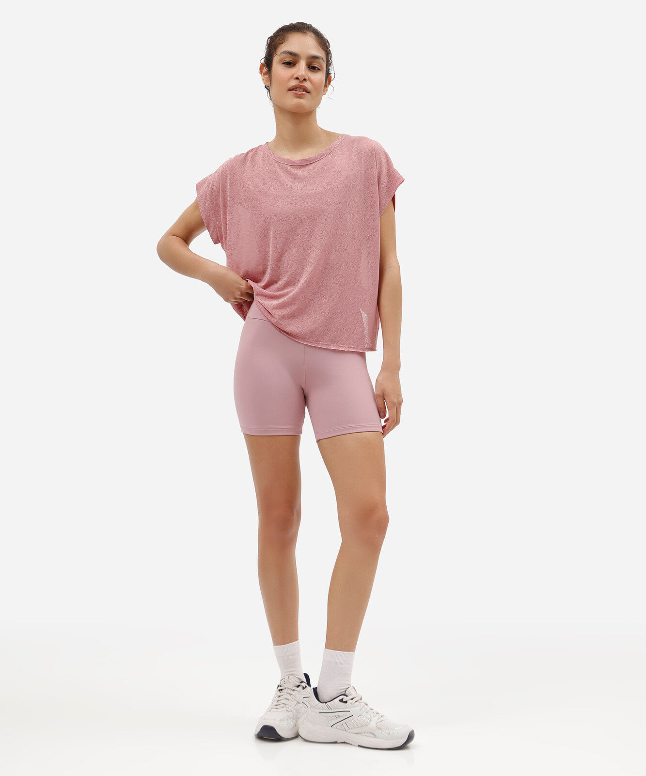 blusa feminina esportiva com recorte rosa