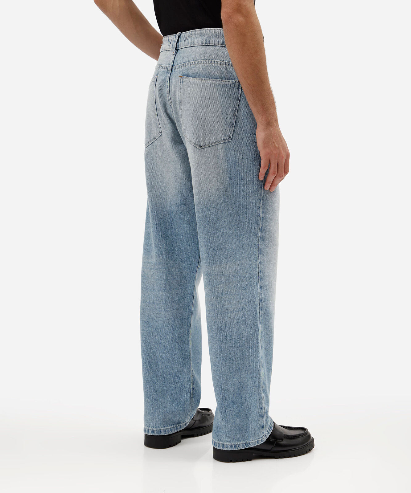 calça wide leg masculina jeans azul