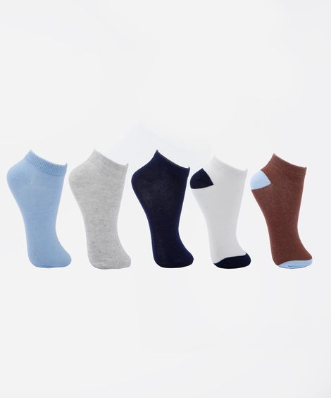 kit de 5 meias cano curto infantil colorido