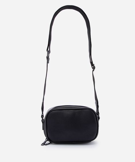 bolsa shoulder bag masculina retangular de pu preta