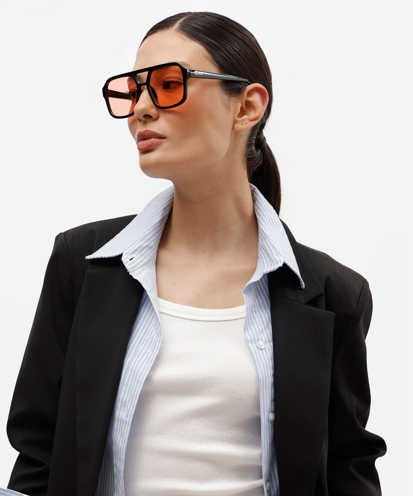 óculos de sol feminino quadrado de acetato triton preto