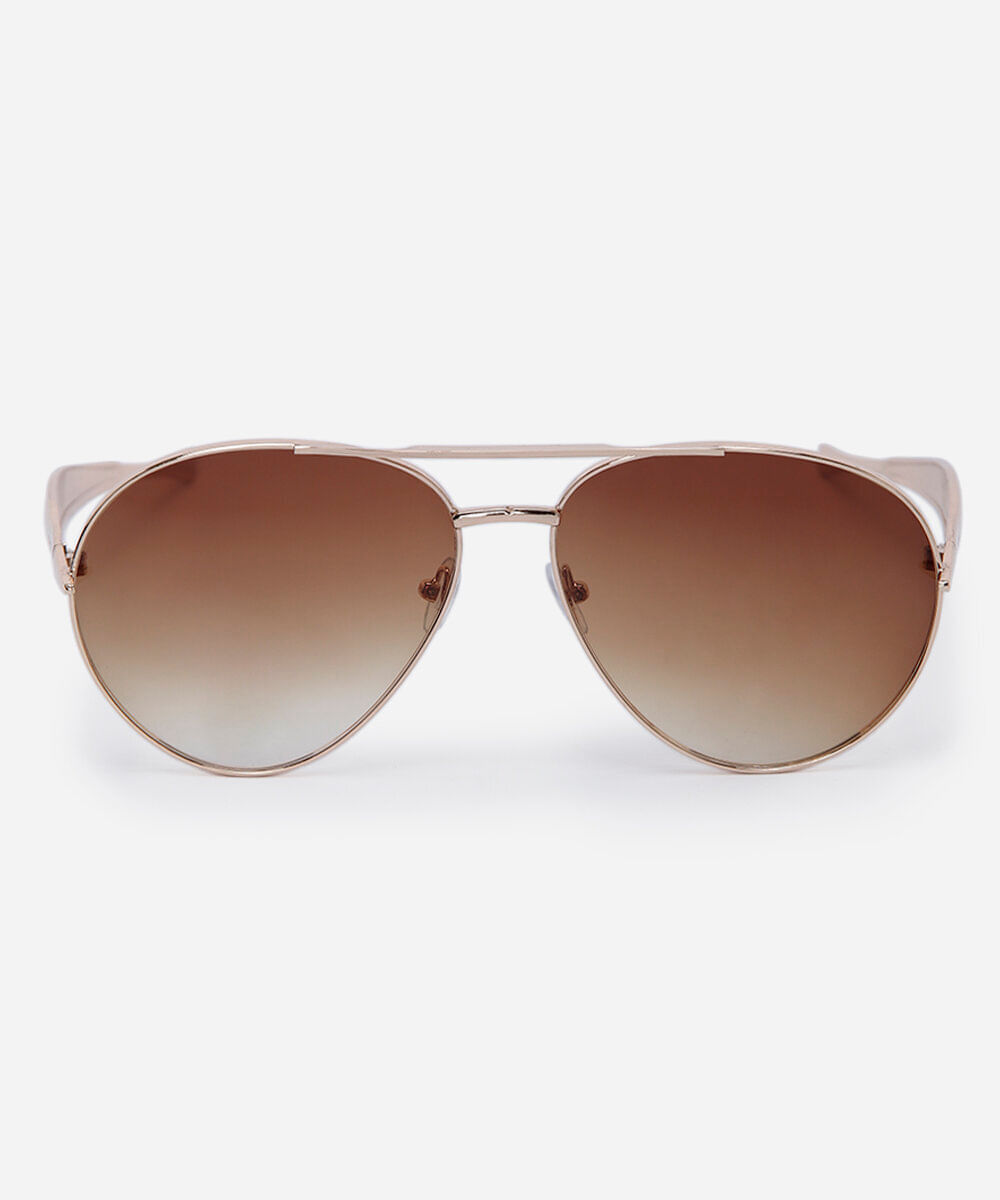 óculos de sol feminino aviador de metal triton dourado