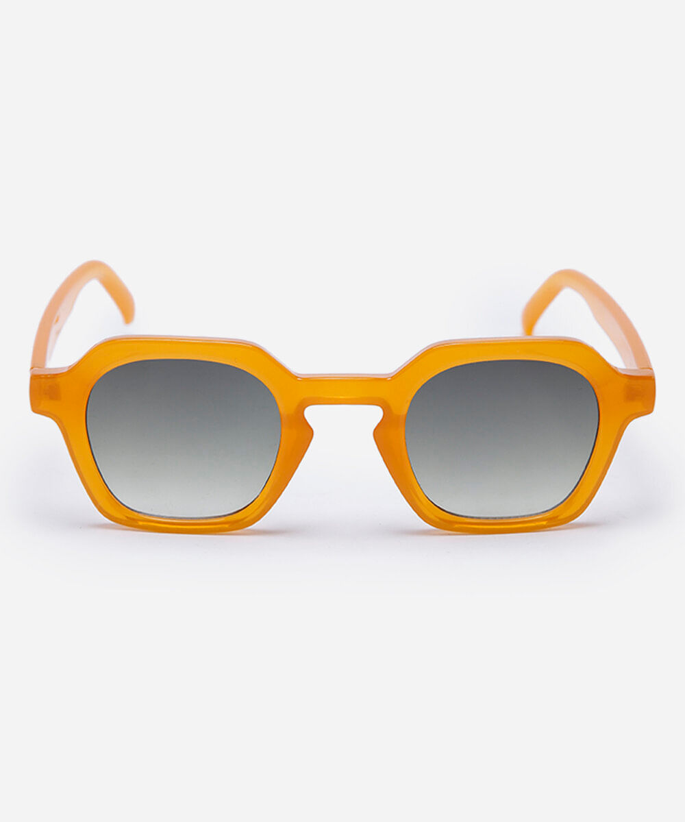 óculos de sol feminino quadrado de acetato triton laranja
