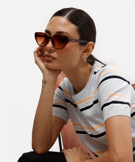 óculos de sol feminino gatinho de acetato tartaruga triton colorido