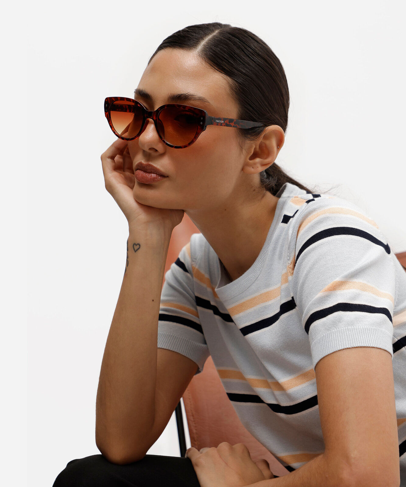 óculos de sol feminino gatinho de acetato tartaruga triton colorido