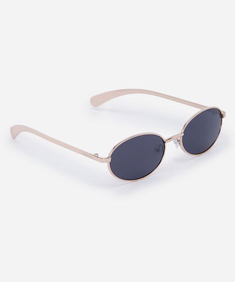 óculos de sol feminino oval de metal triton dourado