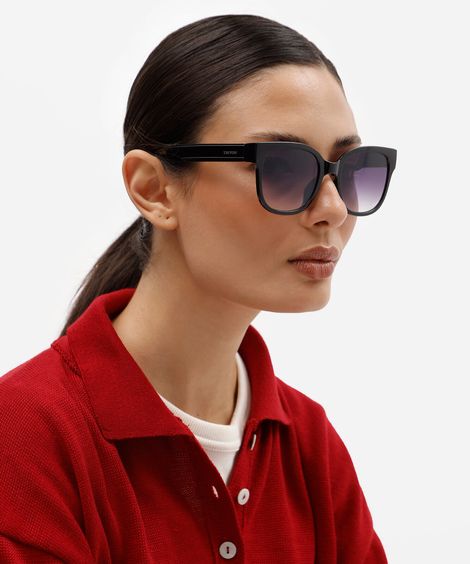 óculos de sol feminino quadrado de acetato triton preta
