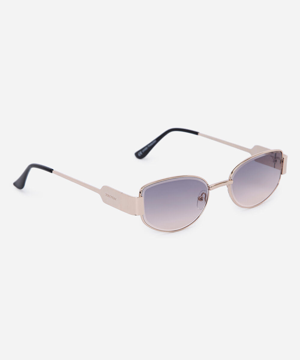óculos de sol feminino quadrado de metal triton dourado