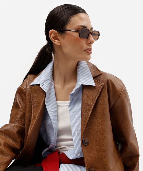 óculos de sol feminino quadrado de acetato tartaruga triton colorido