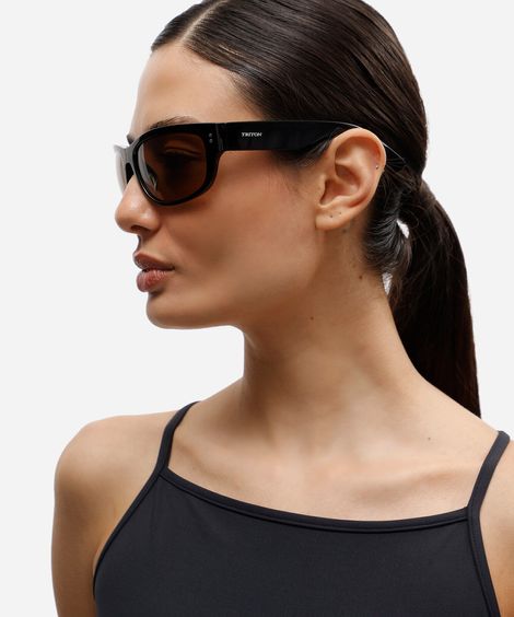 óculos de sol unissex esportivo de acetato triton preto