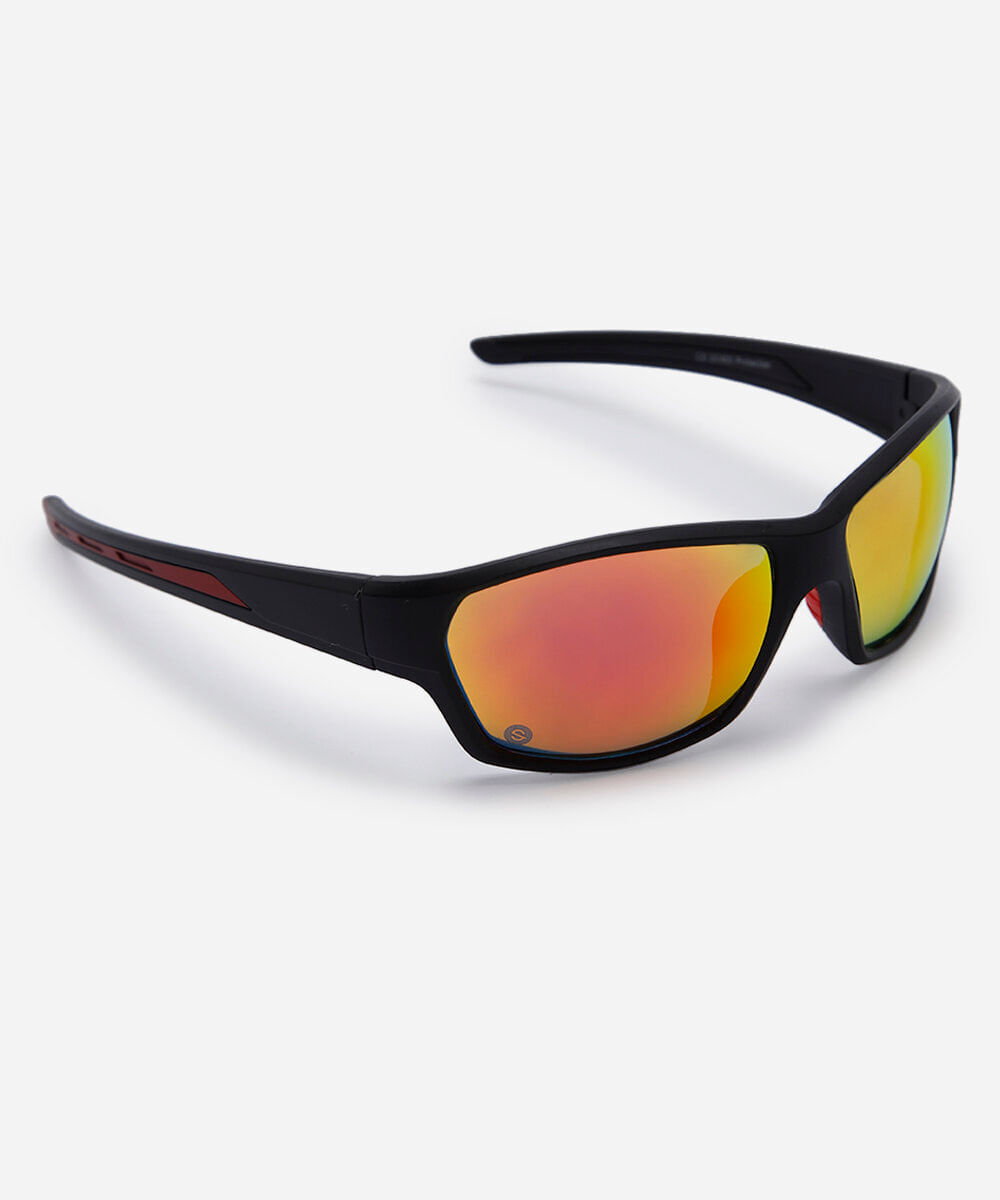 óculos de sol unissex esportivo de acetato preto