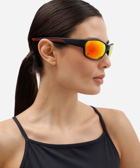 óculos de sol unissex esportivo de acetato preto