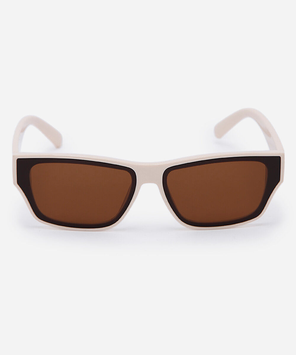 óculos de sol quadrado feminino de acetato triton off white