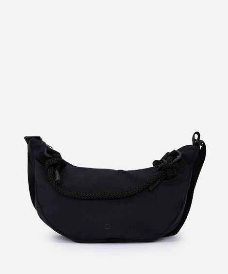 bolsa transversal esportiva meia lua com corda preta