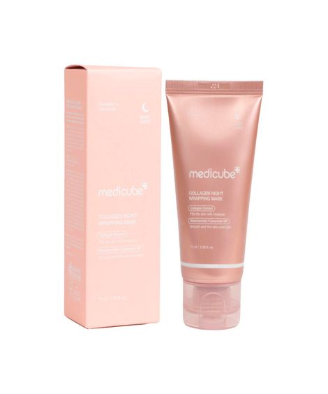 máscara facial medicube collagen night wrapping mask 75ml