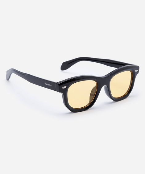 óculos de sol unissex quadrado de acetato triton preto