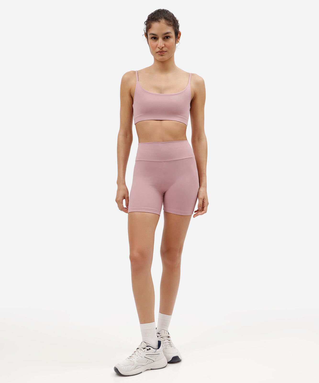 bermuda esportiva feminina cintura alta rosa