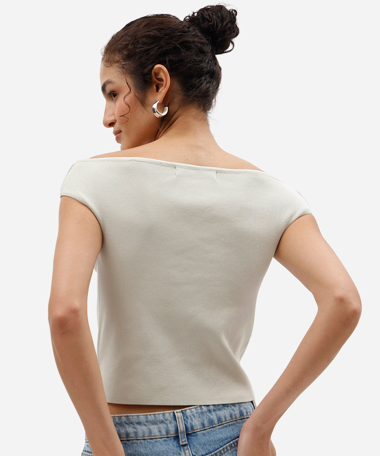 blusa feminina de tricot ombro a ombro verde