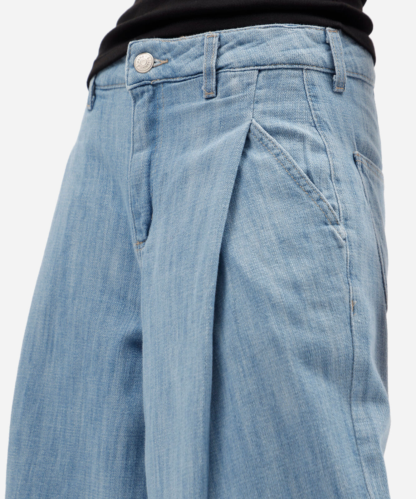 bermuda jorts feminina cintura alta azul