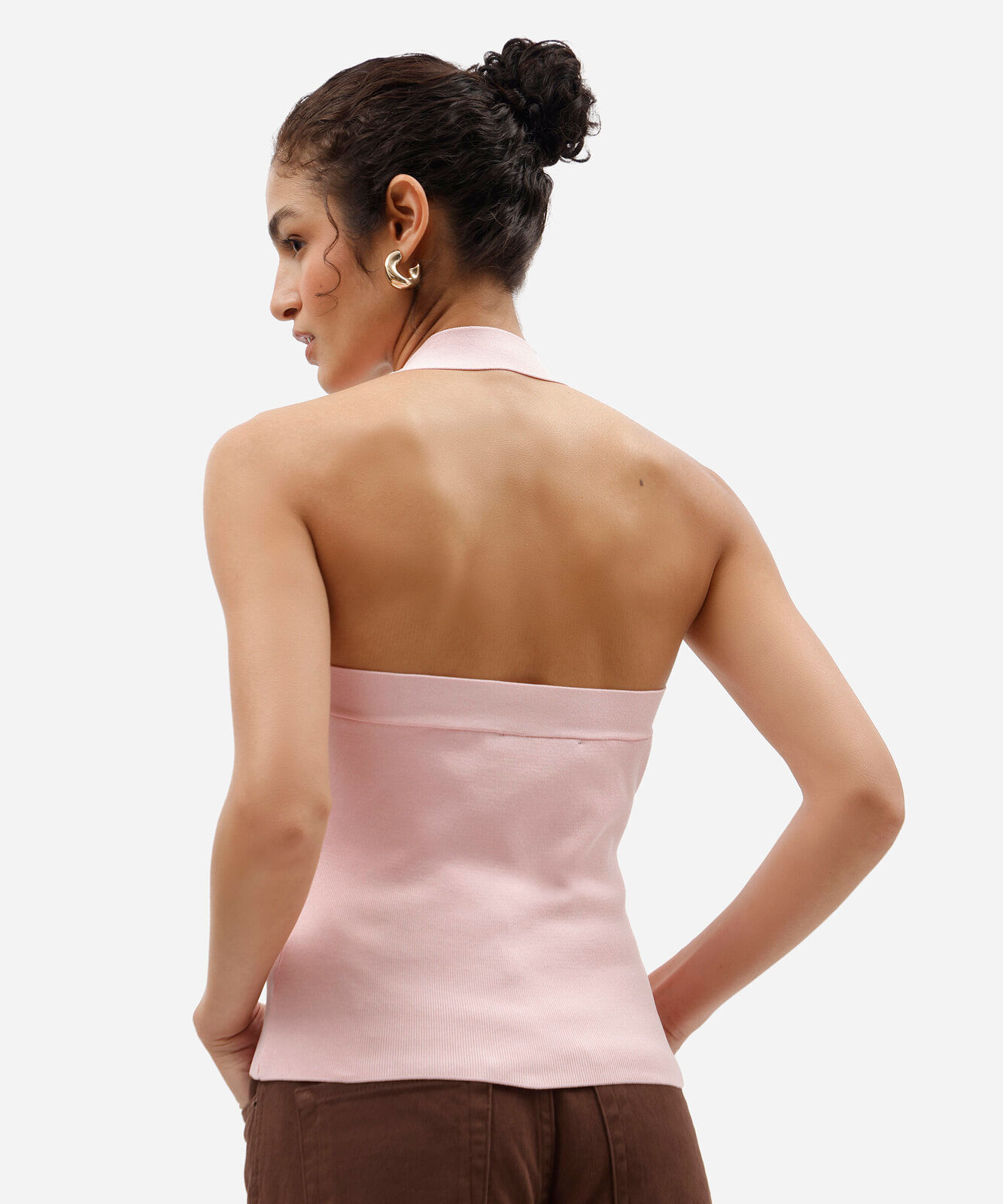 blusa frente única feminina de tricot rosa