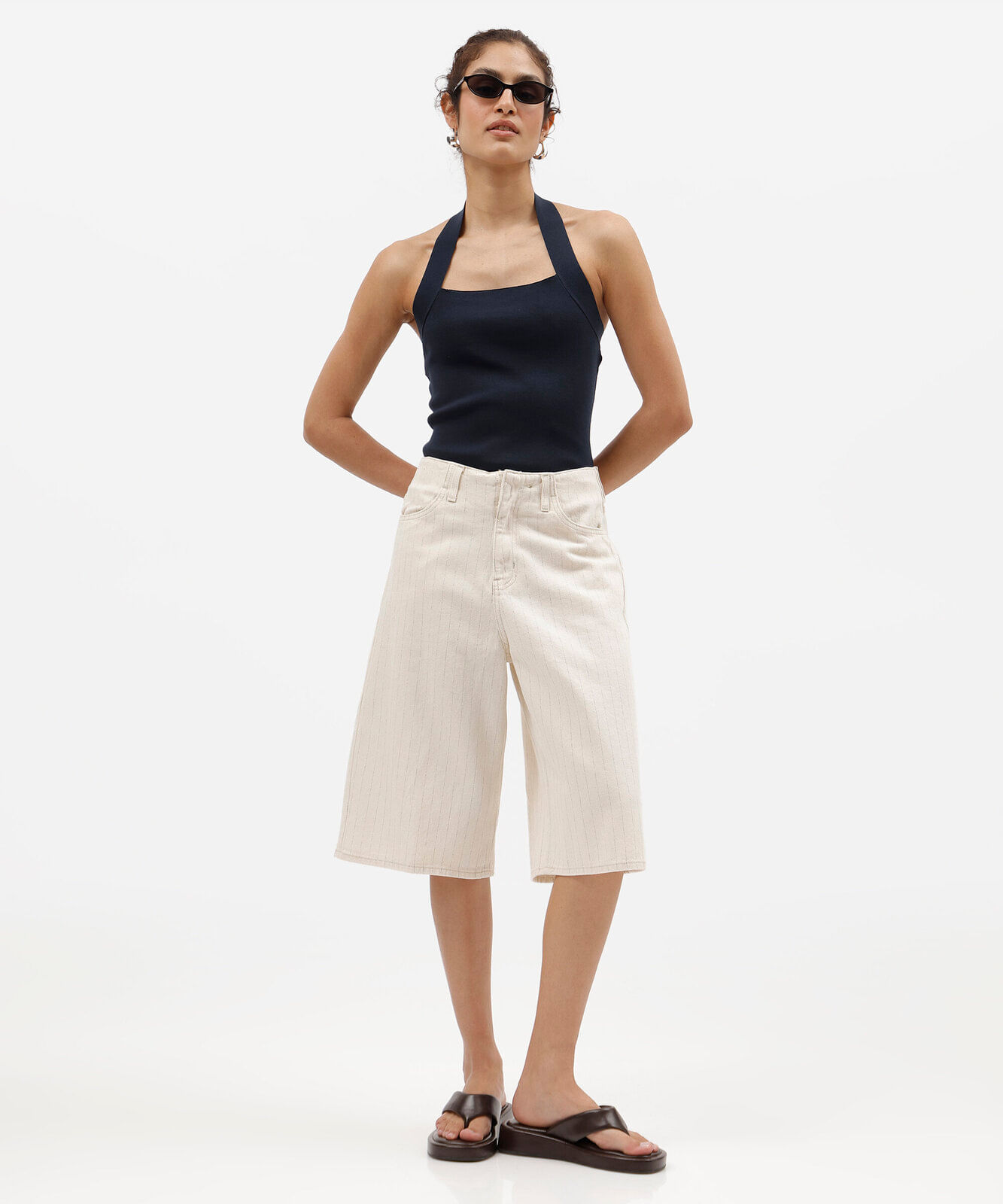 blusa frente única feminina de tricot azul