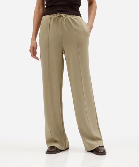 calça jogger básica feminina com nervura verde