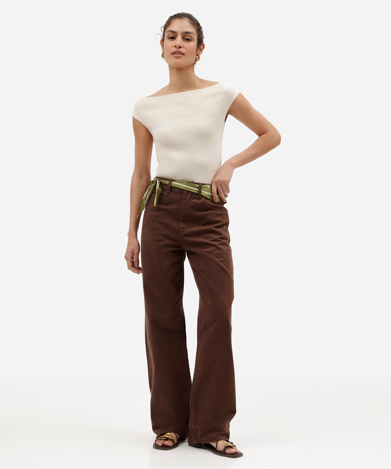 blusa feminina de tricot ombro a ombro off white