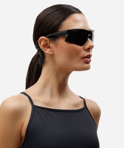 óculos de sol esportivo unissex de acetato preto