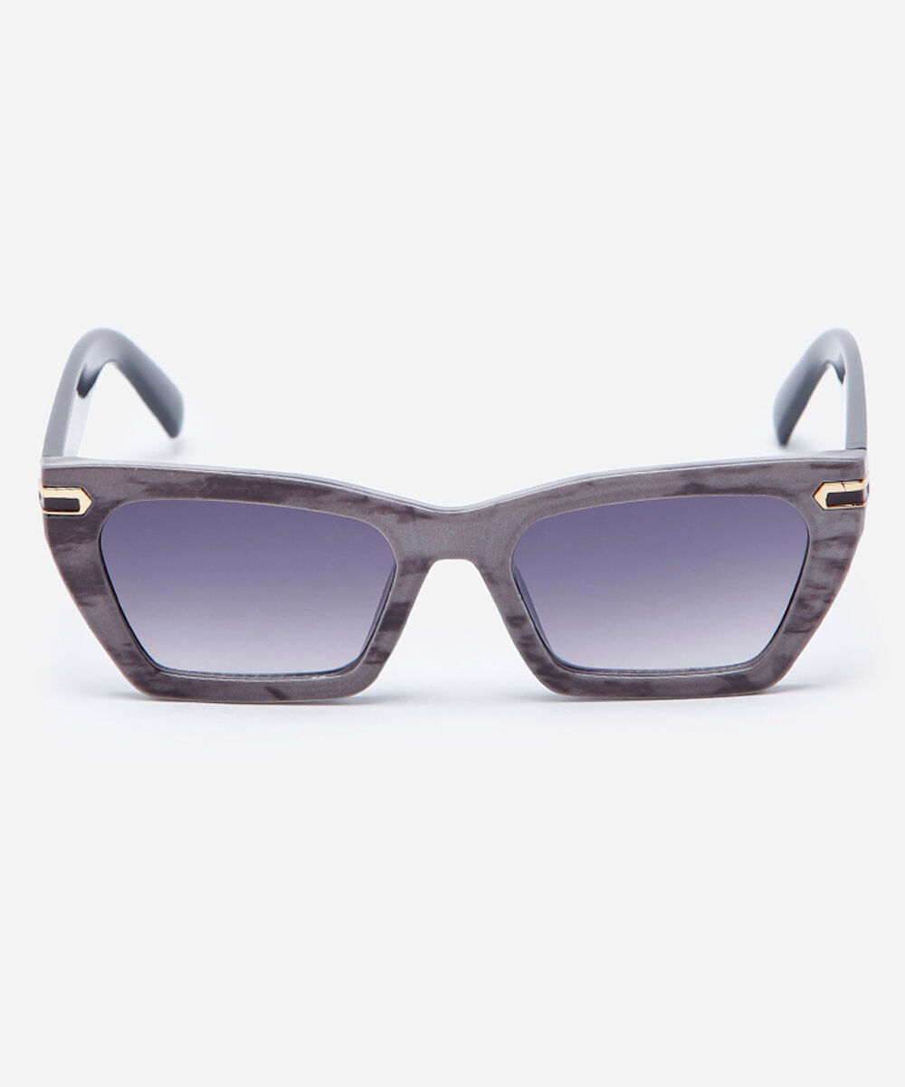 óculos de sol feminino quadrado de acetato triton cinza