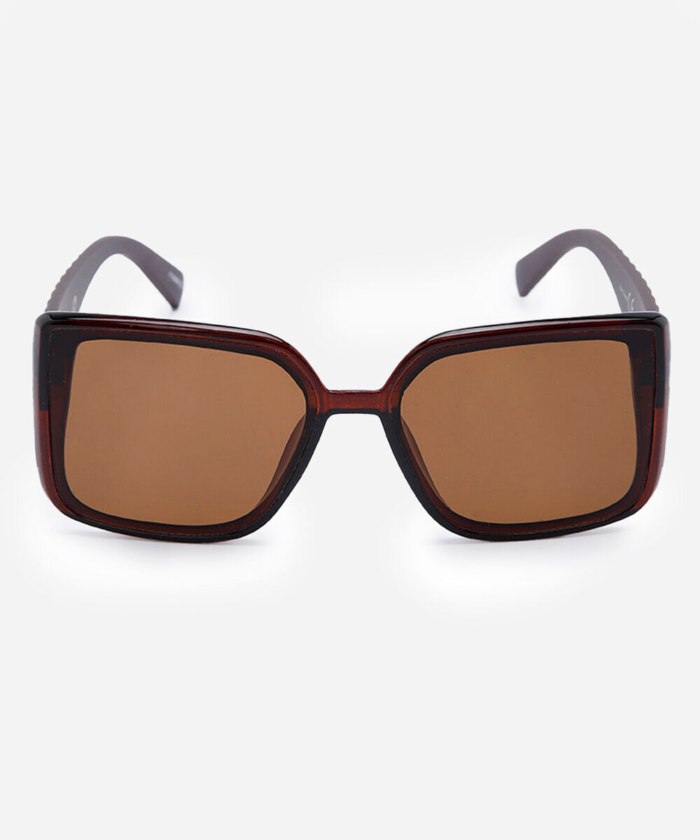 óculos de sol feminino quadrado de acetato marrom