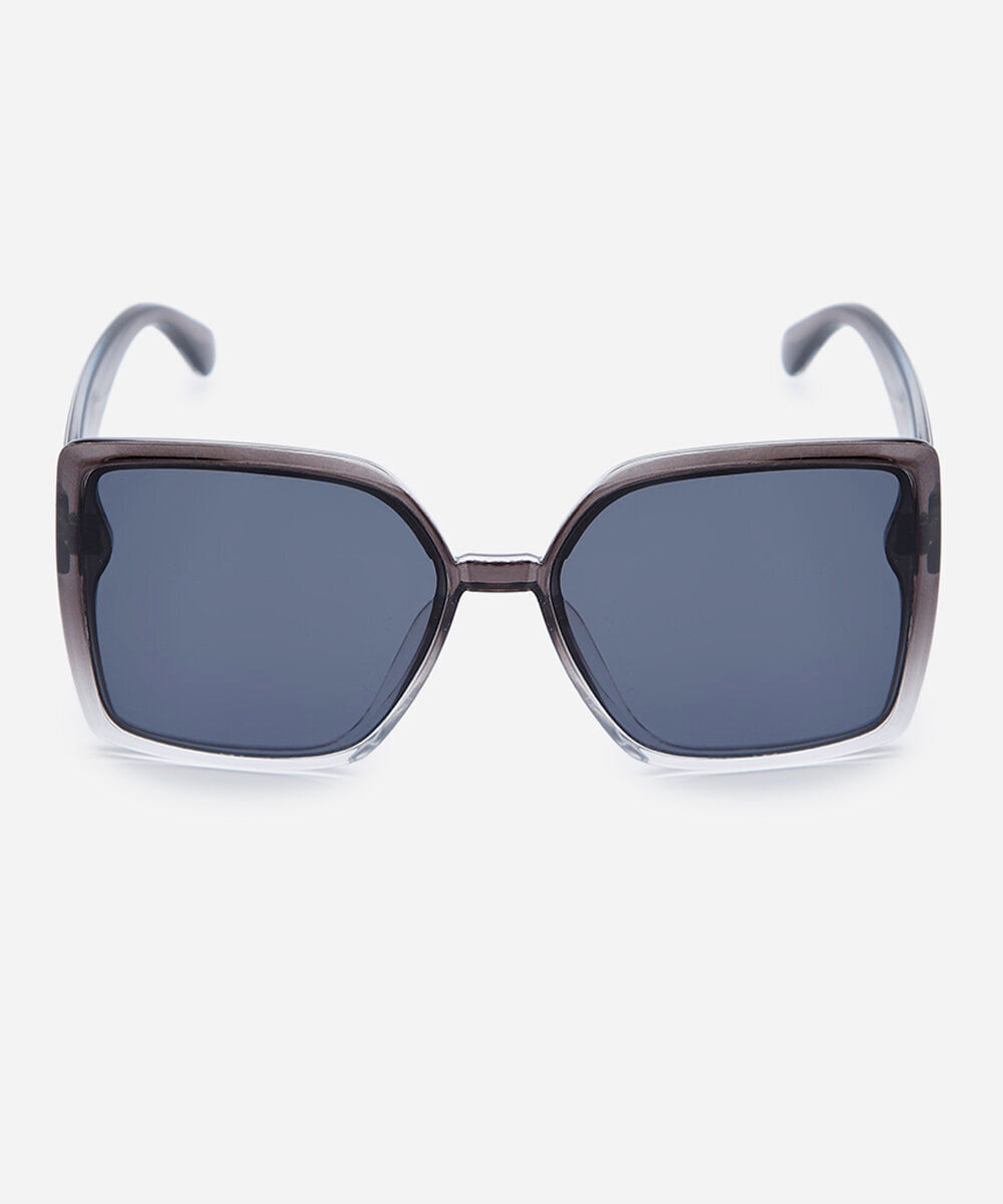 óculos de sol feminino quadrado de acetato cinza