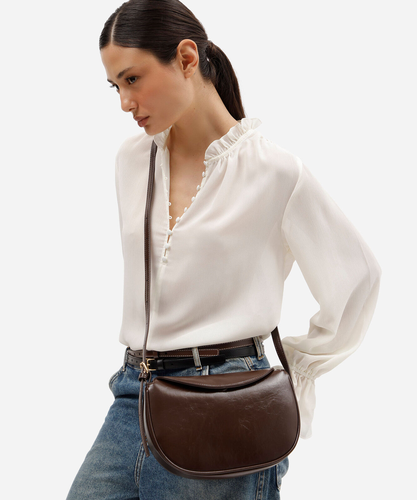 bolsa feminina transversal marrom
