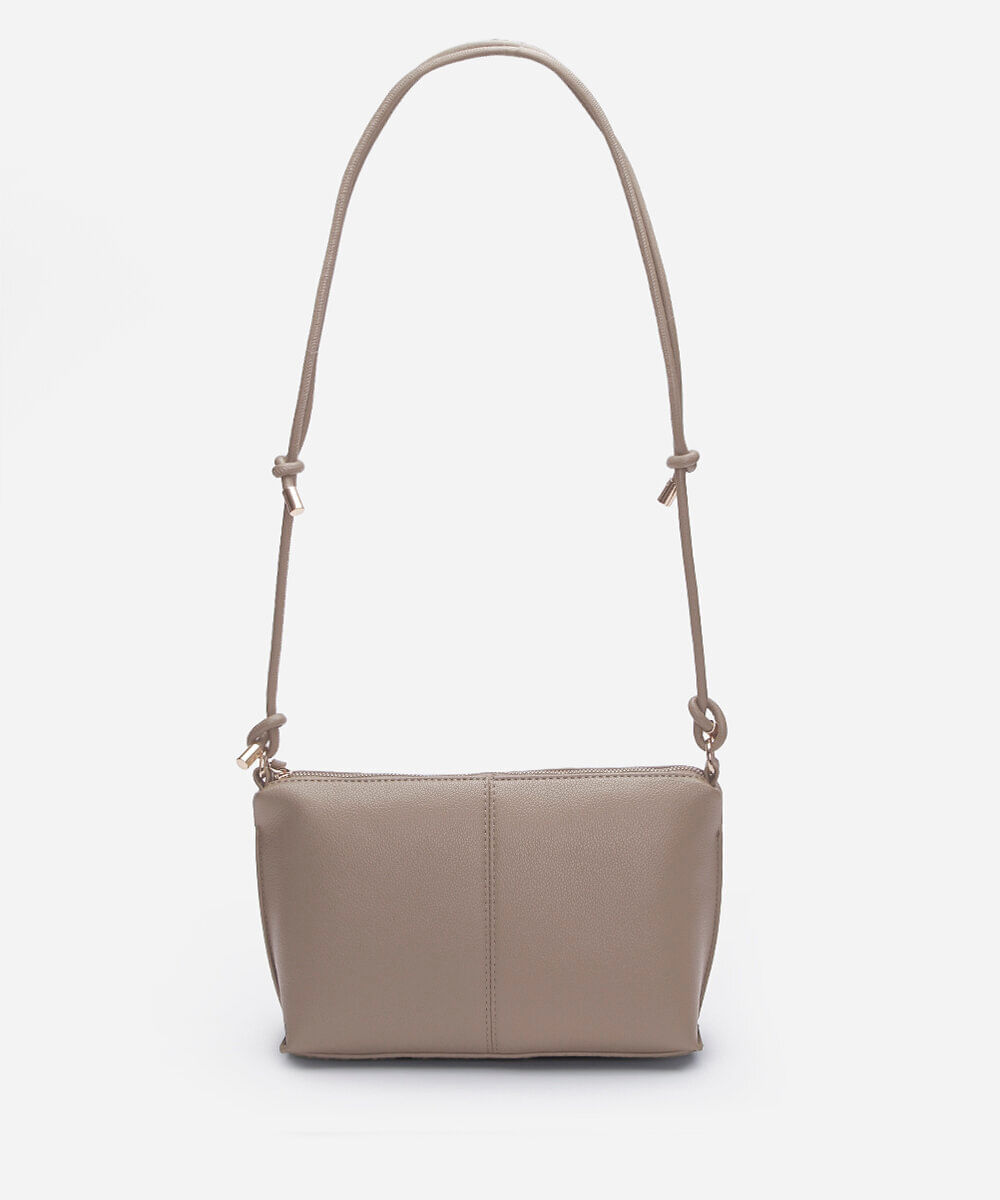 bolsa crossbody alça dupla bege