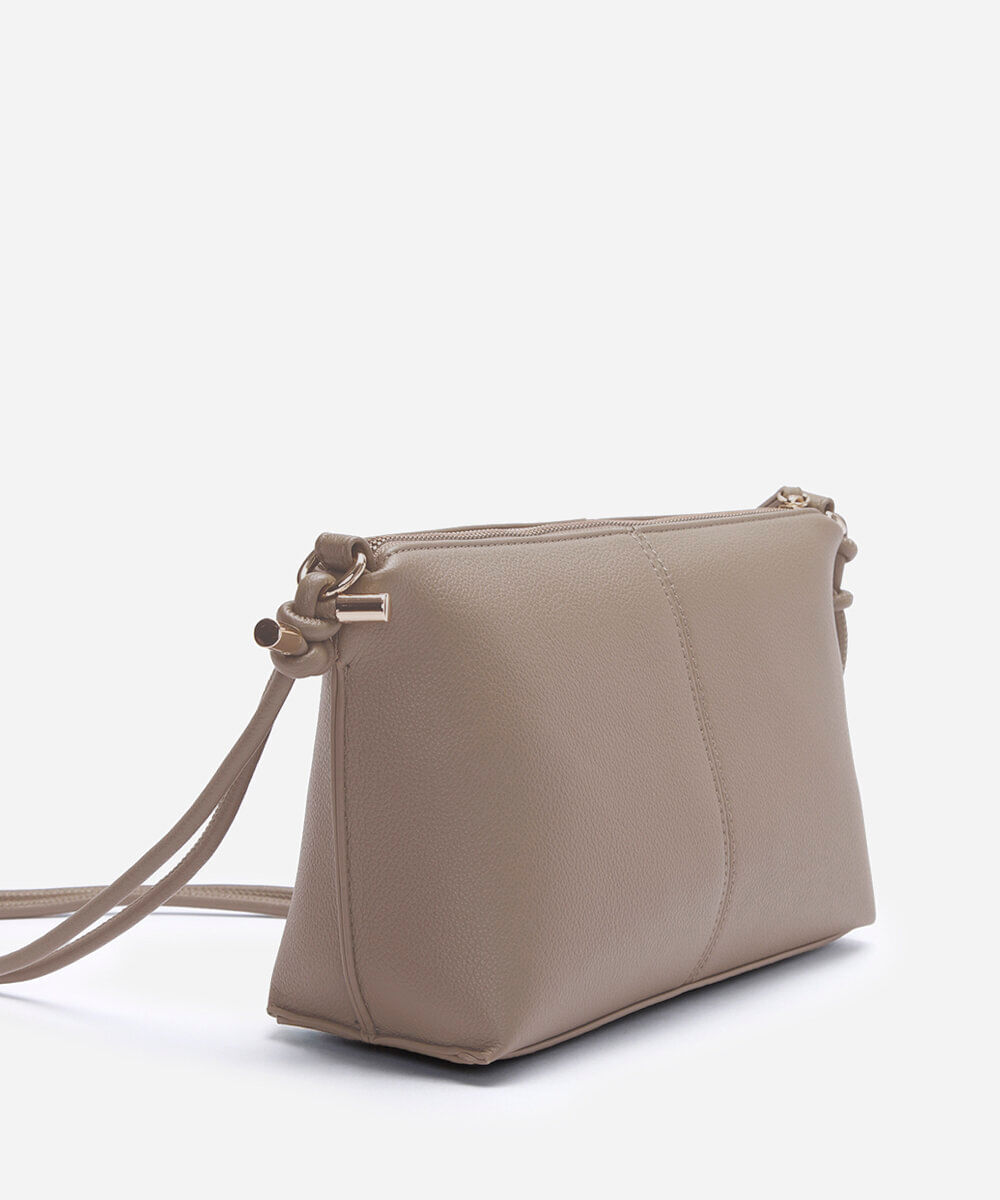 bolsa crossbody alça dupla bege