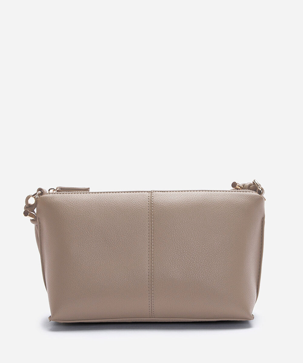 bolsa crossbody alça dupla bege