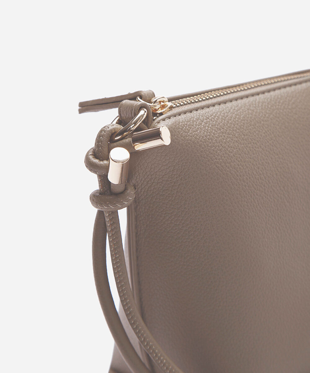 bolsa crossbody alça dupla bege