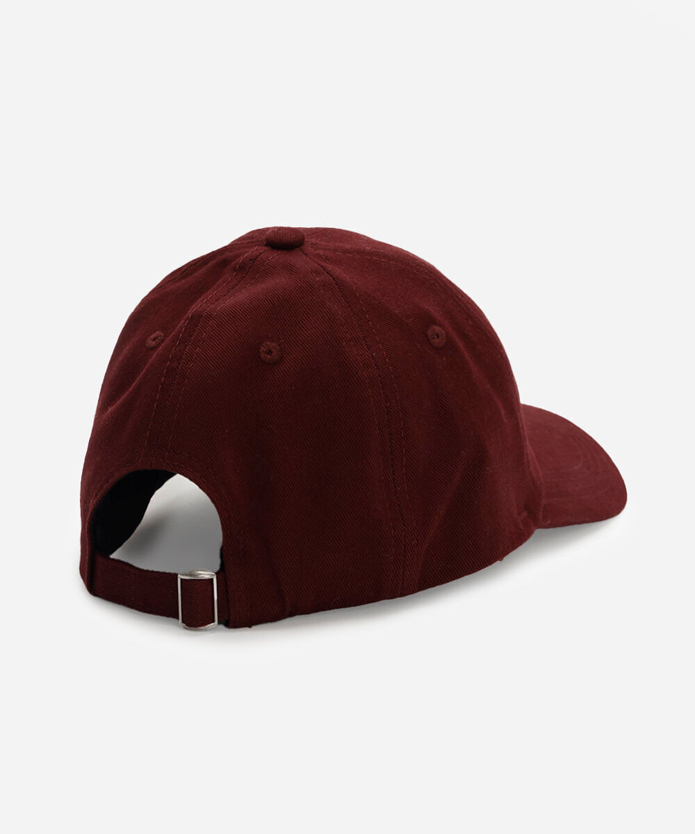 boné esportivo de sarja com aba curva vinho